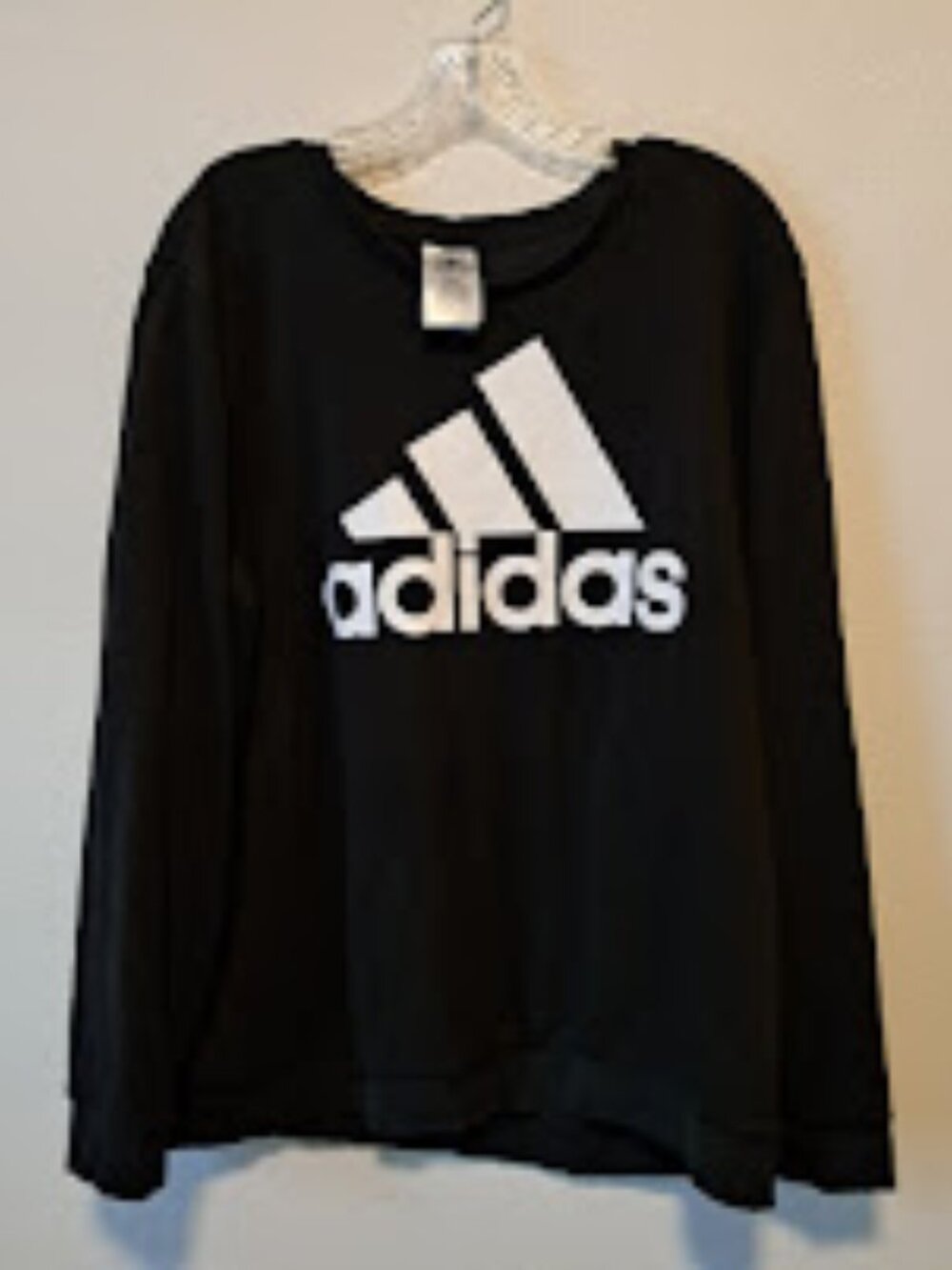 Adidas Women's Crew Neck Sweater size 2XL Black and white long sleeve EUC